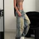 Women's Ripped Sweater Tank Tops Y2K Sleeveless Backless Knit Crop Halter Top Coquette Clothes (Beige, XS)