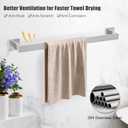 TQKAG Brushed Nickel Bathroom Hardware Accessories Set 5 Pieces, Double Post Pivoting Toilet Paper Holder Set Stainless Steel Square Bathroom Towel Bar Holder Set Wall Mounted