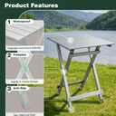 SUNNYFEEL Folding Camping Table - Lightweight Aluminum Portable Picnic Table for Cooking, Beach, Hiking, Travel, Fishing, BBQ, Indoor Outdoor Small Foldable Camp Tables, 18.5x18.5x24.5 Inch