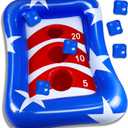 36" Inflatable Pool Cornhole Set Toss Games, American Flag Ring Toss Pool Toys for Kids Adults Outdoor Beach Game Float Cornhole Board Party Summer Water Beach Toys