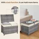Wicker Storage Basket with Lid, 160L Shelf Basket with Removable Liner Bag
