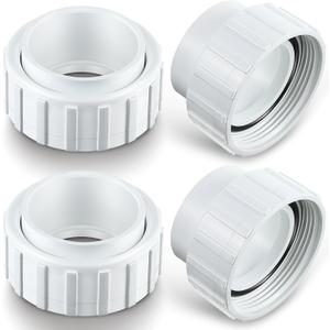 Dreyoo 4 Pcs Salt Cell 2" Union Replacement Kit Compatible with Hayward Salt Chlorine Generators, GLX-Cell-Union, Hayward T-3 T-15 Cleaner Coupler for Pool Part Spa Pump Union Assembly