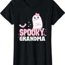 Spooky Grandma Family Cute Pink White Ghost Boo Halloween T-Shirt