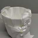 Flower Girl Baskets for Wedding,Ivory Flower Girl Basket With Pearl Handle set of 2,Wedding Baskets for Flower Girls