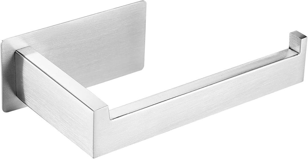 YUET Toilet Paper Holder, SUS-304 Stainless Steel 3M Self-Adhesive, Modern Design, Waterproof, No Drilling Required, Silver (A101)
