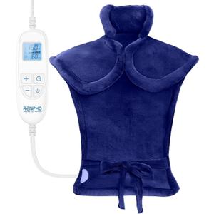 RENPHO Electric Heating Pad for Back, Mothers Day Gifts & Birthday Gifts for Mom Dad Women Men, FSA Eligible & HSA Store, Neck and Shoulder Heat Pad, Fast Heating, 24"x33", ETL Certified, Dark Blue