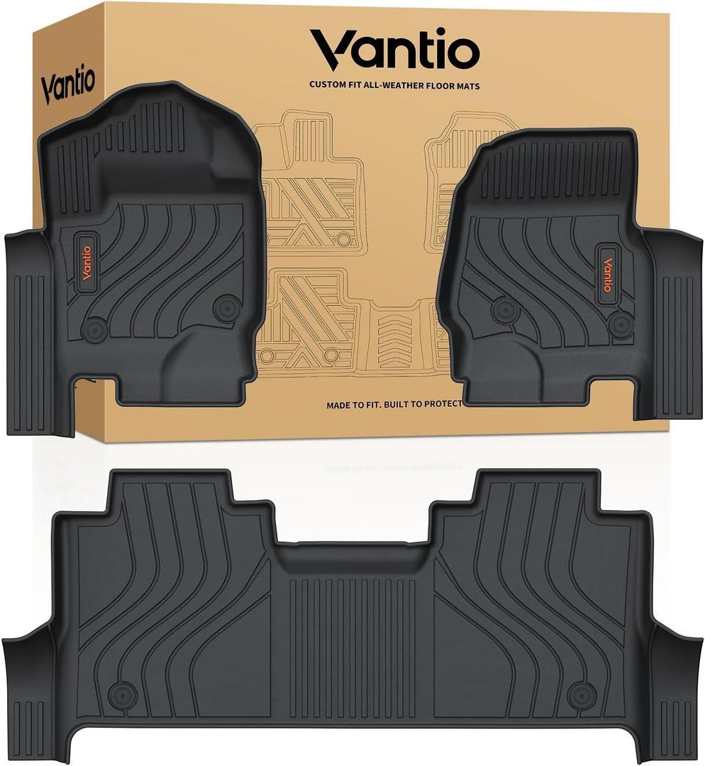Floor Mats for 2017-2025 2026 Ford F250 F350 F450 F550 Super Duty Crew Cab, Front Bucket Seats with Rear Under-Seat Fold-Flat Storage, Custom Fit All Weather TPE Floor Liners