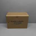 Glass Carafe Pitchers with Lids, Set of 6 1 Liter Embossed Designed Beverage Pitcher Carafe Set for Mimosa Bar, Juice Container for Brunch, Cold Water, Juice -With 6 Wooden Chalkboard Tags