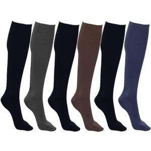 Winterlace Womens Trouser Socks, Opaque Stretchy Nylon Knee High, Many Colors, 6 or 12 Pairs