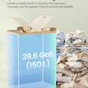 SONGMICS Laundry Hamper with Lids, Laundry Basket with 2 Compartments, 39 Gal. (150 L), Removable Liner Bag, for Laundry Room, Bedroom, Living Room, Cream White and Light Bamboo ULCB523W01