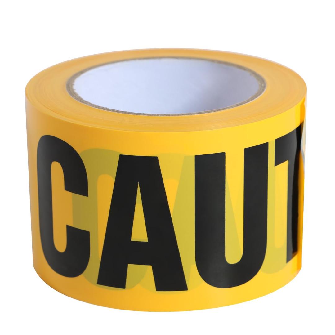 Yellow Caution Tape 3 Inch x 328 Ft Heavy-Duty Barrier Tape for Construction Safety Zones Crime Scenes Reflective Waterproof Tear-Resistant High-Visibility Hazard Warning Tape for Easter Day