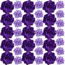 Waydress 30 Packs 2.8 Inch 4 Inch Flower Hair Clip Rose Hair Accessories Floral Hairpin Brooch Flowers Pin Brooch for Bridal Headpiece Accessories Wedding(Purple)