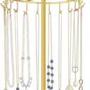 LANDNEOO Necklace Holder Jewelry Organizer, 360 Rotating 3-Tier Jewelry Stand Display, 14.3" Holds 80 Pcs, Earring Holder, Bracelet Ring Holder, Jewelry Organizer and Storage For Women Vanity Dresser