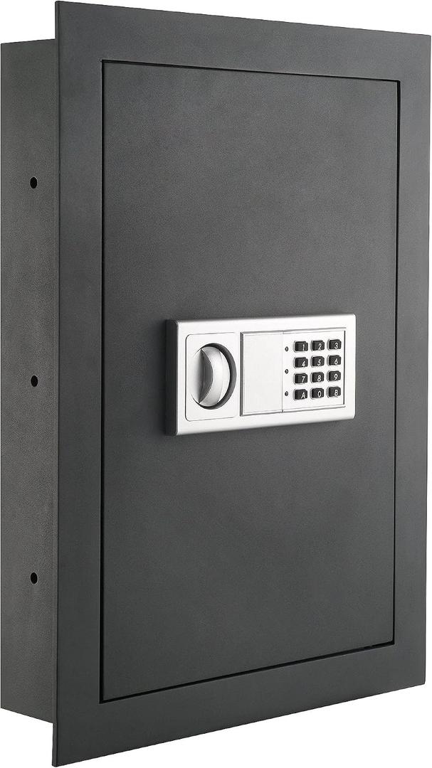 In-Wall Safe with Electronic Keypad and 2 Manual Override Keys - Protect Money, Jewelry, and Passports at Home or Business by Paragon Safes (Gray)