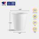 JOLLY CHEF 300 Pack Disposable Paper Coffee Cups for Hot Beverages, 8oz White Drinking Cups for Party, Office, Home, Travel