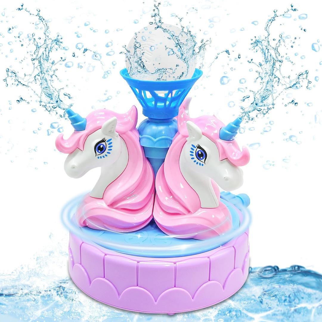 Kids Water Sprinkler Spray Baseball Toy, 2-in-1 Water Spinning Unicorn Sprinkler Toys with Water Ball, Summer Outdoor Backyard Game for 3 4 5 6 7 8 Years Boys Girls Gifts