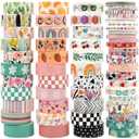 Mooker 55 Rolls Holiday Washi Tape Set - Decorative Tape Seasonal Bohemian Colored Tape, Cute Washi Tapes for Journaling Supplies, Scrapbooking Supplies kit, Summer Scrapbook Supplies