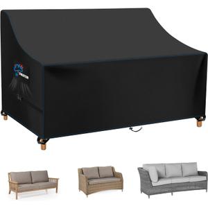 SIRUITON 3-Seat 104" W x 40" D x 35" H Garden Patio Sofa/Loveseat/Bench Cover, Heavy Duty 500D Oxford Waterproof Outdoor Sofa Cover, Lawn Patio Furniture Covers