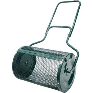 Thunderbay 24" Compost Spreader Garden Backyard Push/Tow-Behind Roller Lawn Fertilizer Peat Moss Spreader