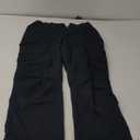 Plaid&Plain Men's Cargo Pants Slim Fit with Articulated Knees (30W x 32L, Black)