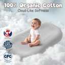 Newborn Lounger & Baby Nest Essential Baby Registry Gift XL Portable Infant Floor Cushion for Tummy Time Support Machine Washable Cotton Cover (CPC Certified)