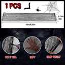 2 x NEBURORA 630x30inch Halloween Creepy Cloth Large Size Spooky Halloween Decoration Black Haunted Mansion Supplies for Halloween Home Decor Dining Table Staircase Outdoor Entrance Garden Patio
