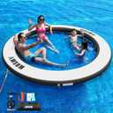AWSUM Water Hammock, Inflatable Round Floating Ring with Breathable Mesh Heavy-Duty Circle Float for Adults Pool Lake River Beach Relaxation Island Platform Dock