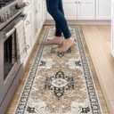 DEXI Kitchen Floor Mats Cushioned Anti Fatigue Runner Rug 24x87 Brown, 87"L x 24"W x 0.4"Th