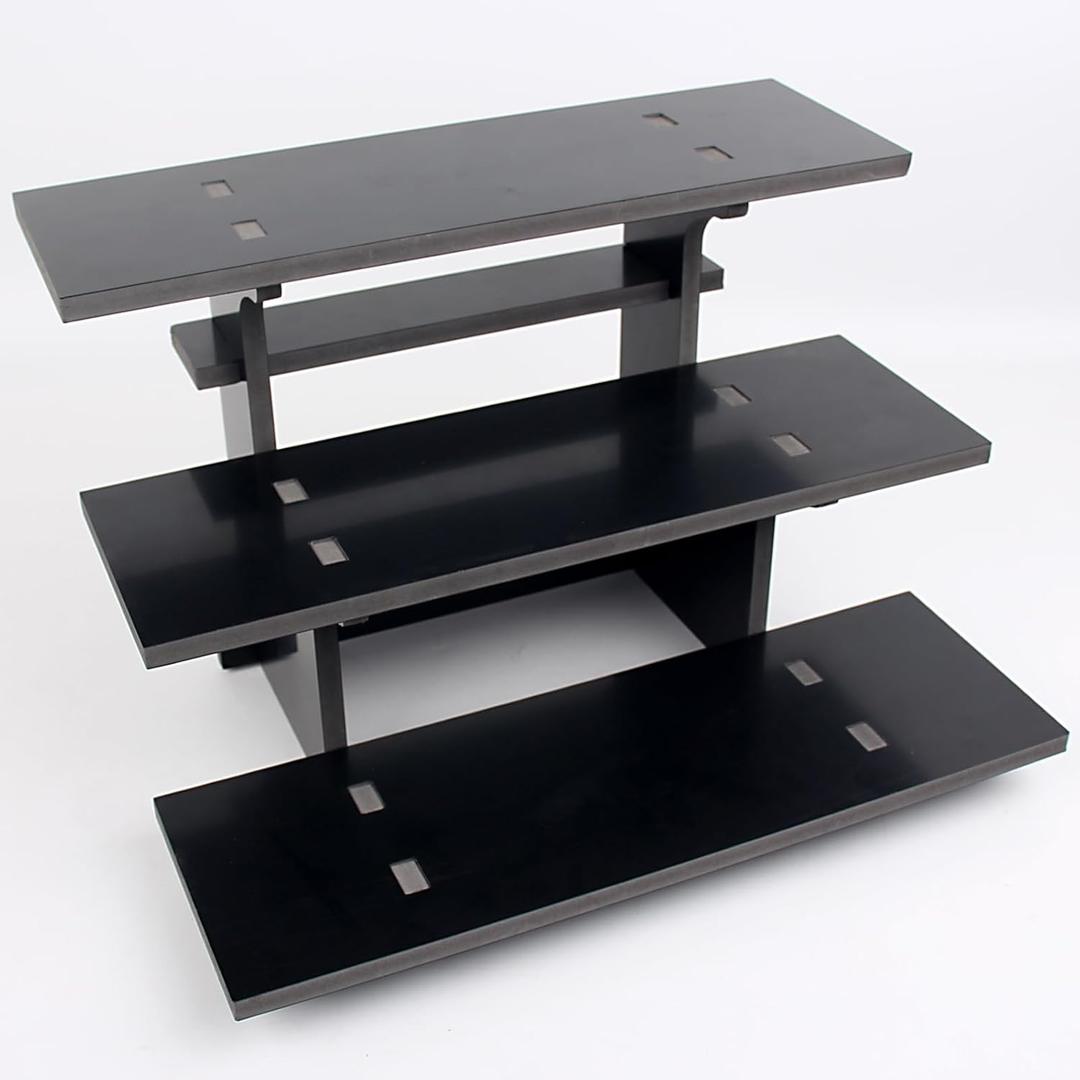 3 Tier Staight Retail Table Display Stands Farmers Market Display Shelf for Food & Merchandise, Portable Retail Display Shelves for Retail Stores & Vendors for Cupcake Stand, Craft Shows