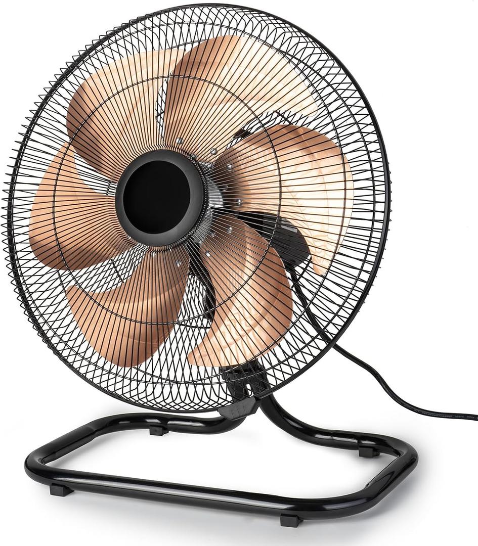 18 Inch Oscillation Floor Fan,Industrial Fan with DC Motor,5 Speed,High Velocity Metal Fan for Industrial, Commercial, Residential, Greenhouse,Black, Large