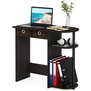 Furinno GO GREEN Desk, Gaming Desk with 2 Side Shelves and Storage Bins, Computer Desk, Office Desk for Home Office, Study Room, Dorm, Bedroom, Espresso (Side Shelf, 31.5" x 15.6", Espresso/Black/Brown)