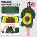 OLAOLA Avocado Wearable Blanket Hoodie for Adult, Oversized Animal Hooded Blanket with Pockets & Sleeves, Soft Sherpa Avocado Style Sweatshirt Comfy for Birthday Gifts, Adult