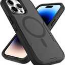 for iPhone 14 Pro Max Case, Compatible with MagSafe, Heavy Duty Shockproof Protective Phone Case with Dual Layer Protection (Black)
