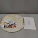 PEMAR Mother of Pearl Decorative Tray, 13"" Round with Gold Metal Handles, Vanity/Perfume/Trinket Tray, Catchall for Dresser, Bathroom, Vanity Table (White Sunlight), PM24-PM15 (Cream Starburst)