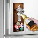 Gifts for Men Dad Husband, Wall Mounted Magnetic Bottle Opener, Unique Christmas Beer Gift Ideas for Him Boyfriend, Stocking Stuffers Cool Stuff Gadgets, Birthday Anniversary Housewarming Presents