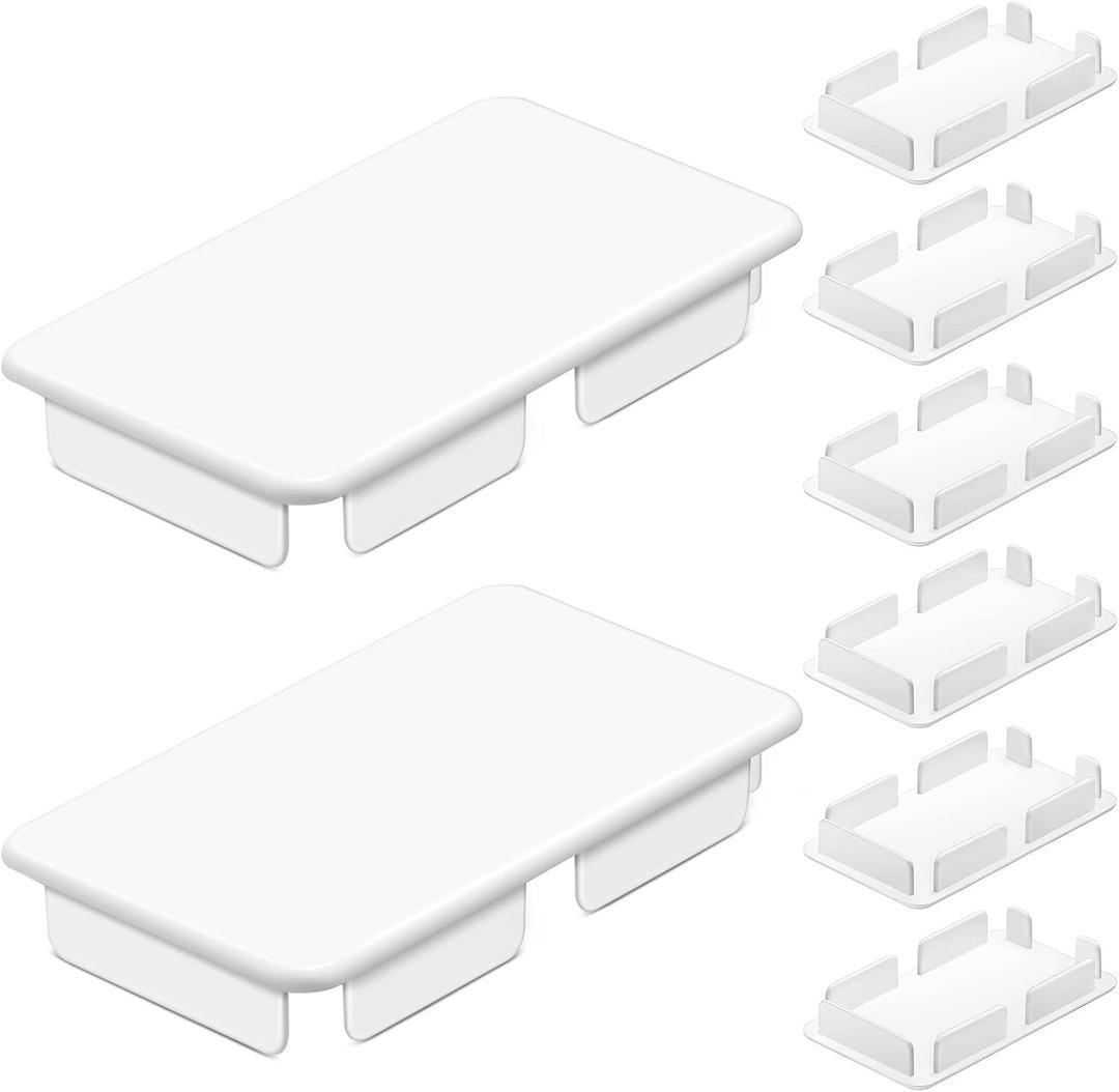Xuhal Internal Vinyl End Caps PVC End Caps for Pocket Rail Vinyl Fence Post Caps Vinyl Fence Parts, Inner Clips Dimensions(8 Pcs,2 x 3.5 Inch, Inner 1.8" X 3.25")
