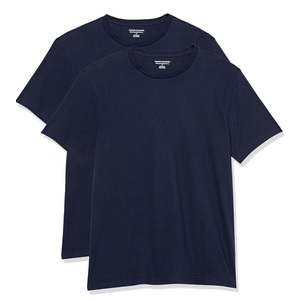 Gildan Men's Short Sleeve T-Shirts, Slim-Fit, Crewneck, Pack of 2 Large, Navy 