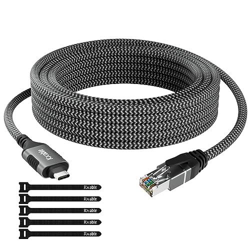 USB C to Ethernet Cable 6FT, Type C to RJ45 Cord, Directly Connected, Gigabit LAN Network, Thunderbolt 3/4 Compatible, for MacBook Pro/Air, iPad Pro, iPhone 15 Series, Galaxy, Smartphone, Laptop, PC