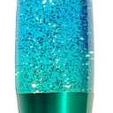 16 Inch Green Blue Purple Rainbow Glitter Lamp, 2 Bulbs, Night Light Rainbow Lamp, Relaxing Mood Lighting Night Light for Adults, Kids, Teens, Home Room Office Decor, Present (Silver Glitter Clear Liquid/Green,Blue,Purple)