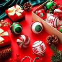 Hungdao 30 Pcs 2.36 Inches Shatterproof Christmas Tree Ball Ornaments Set, Plastic Red Green White Elf Glittering Xmas Hanging Bulbs Pendants for Christmas Tree Decoration Holiday Party Home Decor