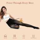 Fleece Lined Tights Women Fake Translucent Warm Pantyhose Leggings Sheer Thick Tights for Winter (Black, S)