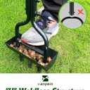 Lawn Aerator Garden Tool with Soil Core Tray, 38 Manual Grass Plug Aerators & A Cleaning Tool, Coring Aeration Tools with 3 Tines for Gardening, Soil Compaction, Lawn Yard Care, Patented Black