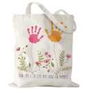 AACQQ Mother's Day Gifts for Mom from Daughter Son Appreciation Thank You Gifts for Mom Grandma Handprint Diy Kit Canvas Tote Bags Christmas Birthday Gift Canvas Tote Bags for Women Gigi Grandma