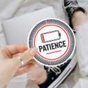 10 x 3 Pcs Patience Low Battery Sticker, Funny Bumper Sticker, Battery Stickers - Vinyl Sticker 3 Inches for Water Bottles Laptop Phone Car Ski Helmet