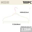 MIZGI Ivory Velvet Hangers 100 Pack Non Slip Heavy Duty Rose Gold Hooks