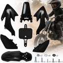 Podoy CRF50 Plastics Kit ABS Body Fender Fairing Set 7PCS with Bolt (Black) | Compatible with CRF50F CRF 50 XR50 SDG SSR 110 125 Coolster 125 Baja DR70 50cc-160cc Pit Dirt Bikes, Complete Fairing Set