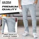 Ultra Performance 3 Pack Mens Fleece Wide Leg Sweatpants with Pockets, Open Bottom Workout Sweatpants for Men, Size M