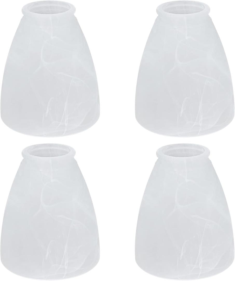 Aspen Creative 23062-4 Alabaster Transitional Style Replacement Glass Shade, 2-1/8" Fitter Size, 4-5/8" High x 4-1/8" Diameter, 4 Pack