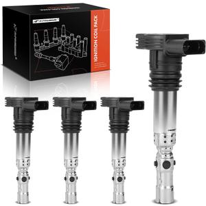 A-Premium Ignition Coils Pack Compatible with Volkswagen Jetta Passat Beetle 2001-2005 Golf Audi A4 2001-2006 A6 Allroad TT Quattro 1.8L 2.7L Turbo 4-PC Set