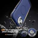 Follaroma for iPhone 15 Plus Case with Stand & Built-in Camera Cover, MagSafe Compatible, Heavy-Duty Shockproof Protection, Magnetic & Rugged Phone Cover for iPhone 15 Plus 6.7'', Navy